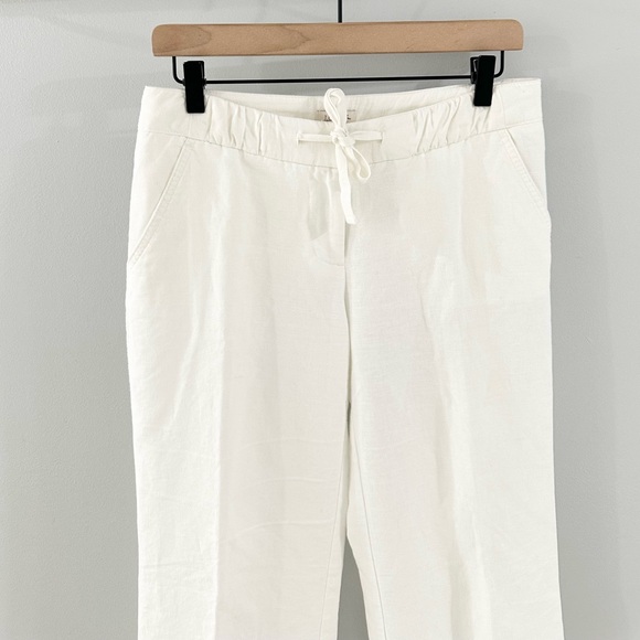 J. Crew Linen Blend Wide Leg Pants White Size 0 - Picture 3 of 6
